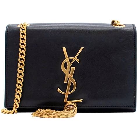 ysl black leather purse|ysl black purse with tassel.